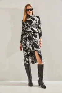 Bianco Lucci Women Dalga Patterned Skirt - Image 3