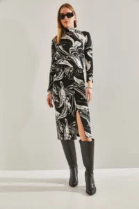 Bianco Lucci Women Dalga Patterned Skirt - Image 6