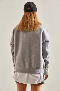 Bianco Lucci Women's La Printed Three Thread Raised Sweatshirt NGO54 - Image 6