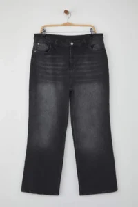 Trendyol Curve Anthracite High Waist Wide Leg comfort/Middle Flexible Plus Size Wide Leg jeans - Image 5