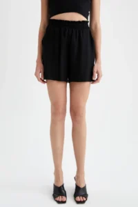 DeFacto Paperbag High Waist Wide Leg Viscose Shorts - Image 2