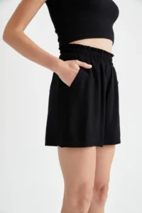 DeFacto Paperbag High Waist Wide Leg Viscose Shorts - Image 4