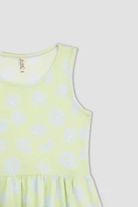 DeFacto Girls' Patterned Sleeveless Cotton Dress - Image 2
