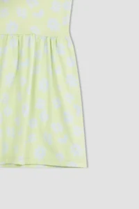 DeFacto Girls' Patterned Sleeveless Cotton Dress - Image 3