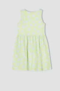 DeFacto Girls' Patterned Sleeveless Cotton Dress - Image 4