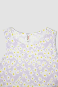 DeFacto Girl's Watermelon Patterned Sleeveless Cotton Combed Dress