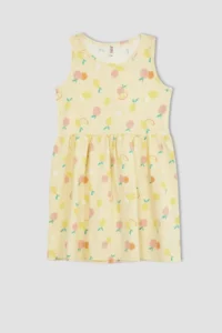 DeFacto Girls' Regular Fit Cotton Dress