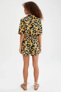 DeFacto Regular Fit flower patterned Organic Cotton Mini Shorts - Image 6