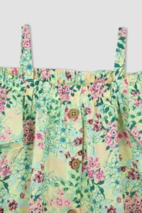 DeFacto Girls' Floral Patterned Short Sleeve Blouse - Image 5