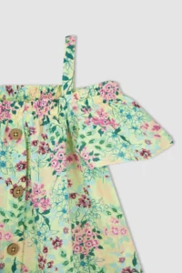 DeFacto Girls' Floral Patterned Short Sleeve Blouse - Image 6
