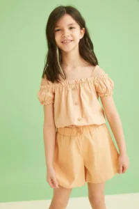 DeFacto Girls' Short Sleeve Blouse