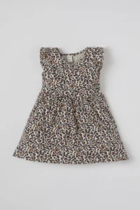 DeFacto Baby Girl Floral Patterned Sleeveless Cotton Knitting Dress