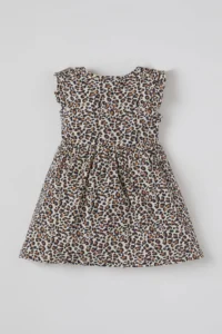 DeFacto Baby Girl Floral Patterned Sleeveless Cotton Knitting Dress - Image 4