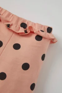 DeFacto Baby Girl Polka Dot Patterned Ruffle Detailed Cotton Sweatpants - Image 3