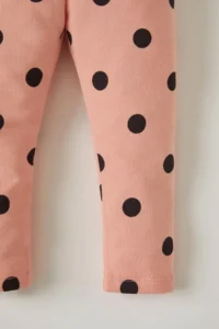 DeFacto Baby Girl Polka Dot Patterned Ruffle Detailed Cotton Sweatpants - Image 4