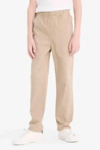DeFacto Straight Leg Gabardine School Beige Boys' Trousers T8850A6/BG716 - Image 4