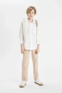DeFacto Boys' Back to School Oxford Long Sleeve Shirt - Image 2
