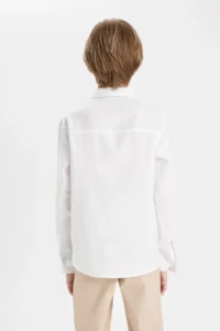DeFacto Boys' Back to School Oxford Long Sleeve Shirt - Image 5