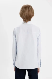 DeFacto Boy's Blue Oxford Long Sleeve School Shirt T8854a623au - Image 7