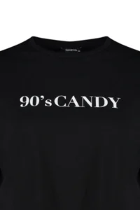 Trendyol Curve Black Wide Pattern Printed Crew Neck 100% Cotton Knitting T-Shirt - Image 7