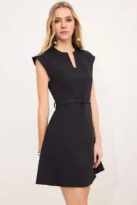 TRENDYOLMiLLA Black Arched Skirt Opened at Waist Mini Flexible Weaving Dress