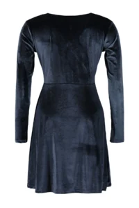 Trendyol Curve Black Double breasted Yaka Velvet Knitting Dress - Image 8