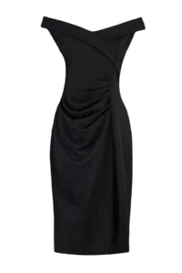 Trendyol Curve Black Body-Fitting Gathering Detailed Knitting Plus Size Dress - Image 6