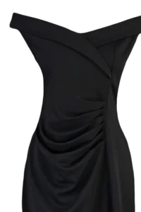 Trendyol Curve Black Body-Fitting Gathering Detailed Knitting Plus Size Dress - Image 7