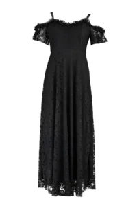 Trendyol Curve Black Sleeveless A-Cut/Life Lace LONG Evening Gown/Graduation/Engagement/Evening Dress - Image 6