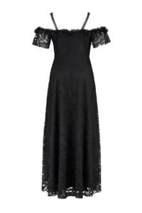 Trendyol Curve Black Sleeveless A-Cut/Life Lace LONG Evening Gown/Graduation/Engagement/Evening Dress - Image 8