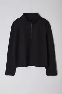 Trendyol Curve Black Thessaloniki/Knitwear look Zippered Collar Regular/Normal Pattern Knitting Sweatshirt - Image 6
