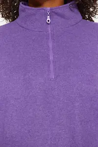 Trendyol Curve Purple Thessaloniki/Knitwear look Zippered Collar Regular/Normal Pattern Knitting Sweatshirt - Image 4