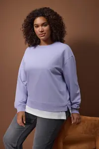 Trendyol Curve Lilac Thin Knitting Plus Size Sweatshirt - Image 2