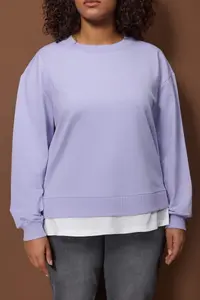 Trendyol Curve Lilac Thin Knitting Plus Size Sweatshirt - Image 3