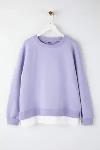 Trendyol Curve Lilac Thin Knitting Plus Size Sweatshirt - Image 5