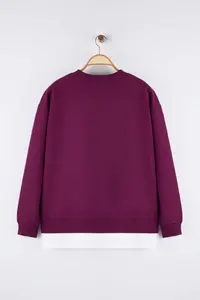 Trendyol Curve Plum Thin Knitting Plus Size Sweatshirt - Image 8