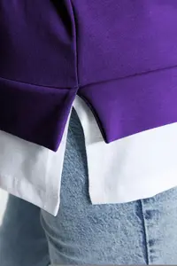 Trendyol Curve Purple Thin Knitting Plus Size Sweatshirt with T-Shirt Bottom Look - Image 5