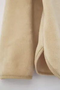 Trendyol Curve Beige Hooded Thick Fleece Knitting Plus Size Sweatshirt - Image 7