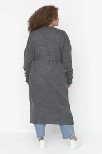 Trendyol Curve Anthracite Oversized/Bol Cut Knitwear Cardigan - Image 6