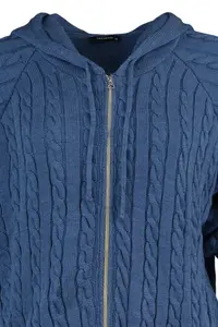 Trendyol Curve Indigo Hooded Zippered Knitwear Cardigan - Image 7