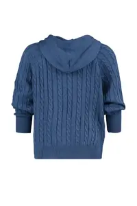 Trendyol Curve Indigo Hooded Zippered Knitwear Cardigan - Image 8