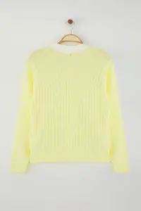 Trendyol Curve Yellow Ribbed Collar Detailed Buttoned Knitwear Cardigan - Image 6