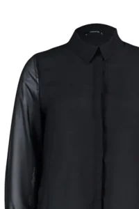 Trendyol Curve Black Long Sleeve buttoned Siphon Weaving Plus Size Shirt - Image 8