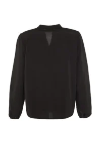 Trendyol Curve Black Tippet Balloon Kollu Frilly Weaving Plus Size Shirt - Image 8