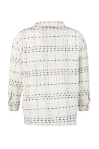 Trendyol Curve White Tweed Long Sleeve Winter Weaving Plus Size Shirt/Jacket - Image 7
