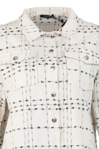 Trendyol Curve White Tweed Long Sleeve Winter Weaving Plus Size Shirt/Jacket - Image 8
