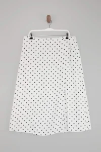 Trendyol Curve White Polka Dot Weaving Plus Size Skirt