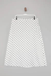 Trendyol Curve White Polka Dot Weaving Plus Size Skirt - Image 3