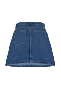Trendyol Curve Mavi High Waist 100% Non-Stretch Cotton A Shape denim Skirt - Image 14