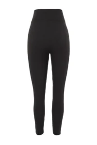 Trendyol Curve Black High Waist Ribbed Knitting Plus Size Leggings with Fleece Inside - Image 7